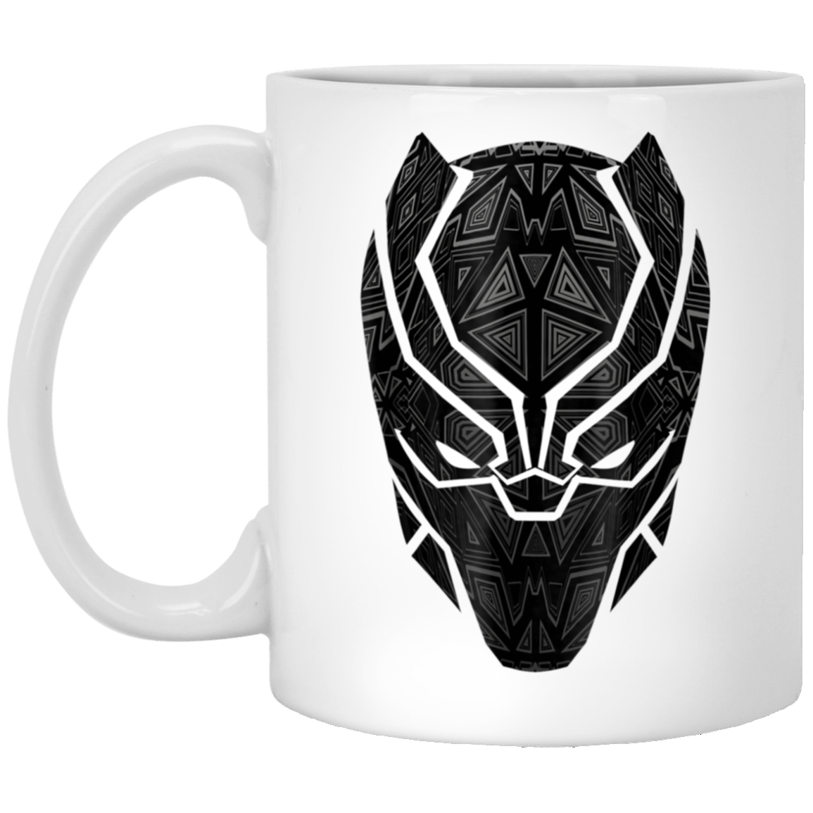 Black Panther Geometric Prism Mask White Mug For You And Who You Love!