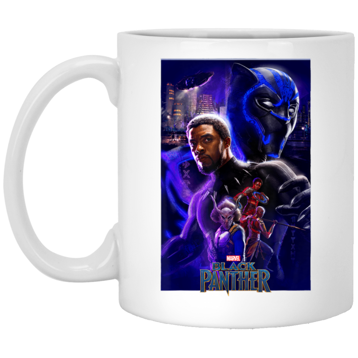 Black Panther Movie Wakanda Purple Poster White Mug For You And Who You Love!