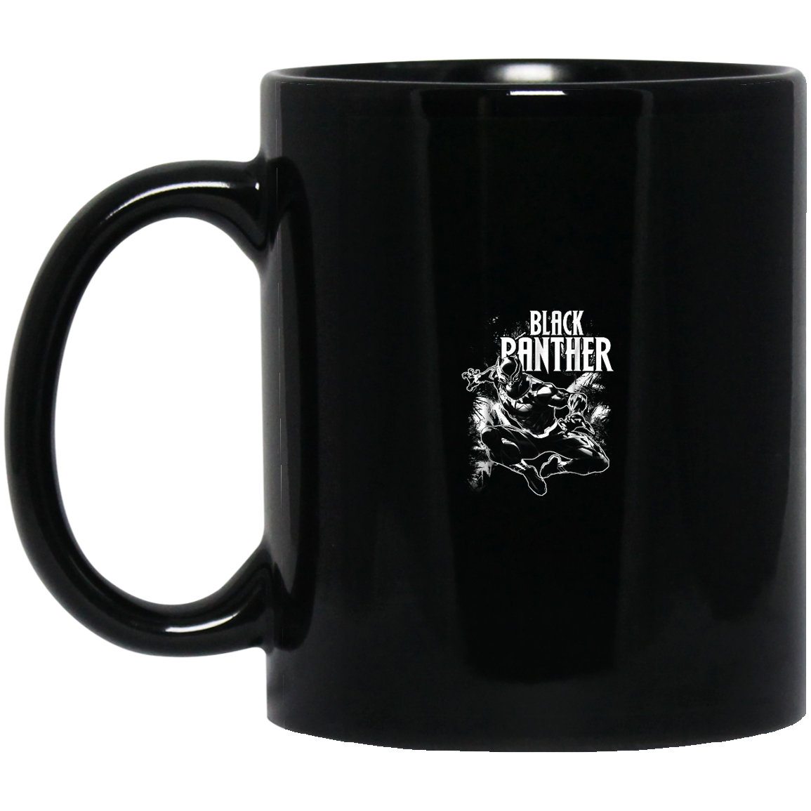 Black Panther Tonal Whiteout Frontward Leap Black Mug For You And Who You Love!