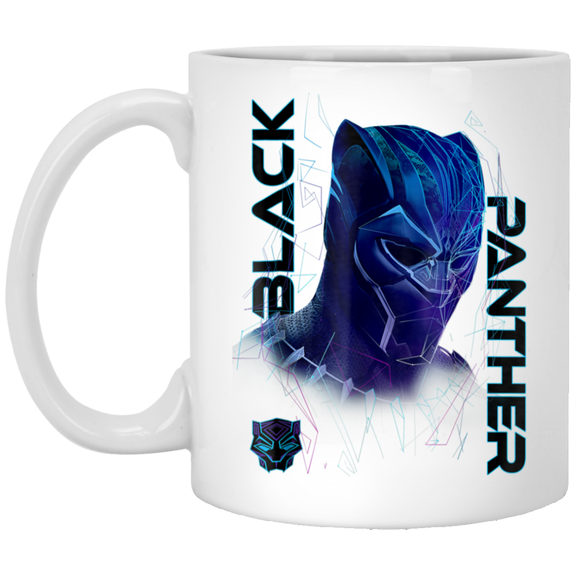 Black Panther Movie Geo Tech Purple Portrait White Mug For You And Who You Love!