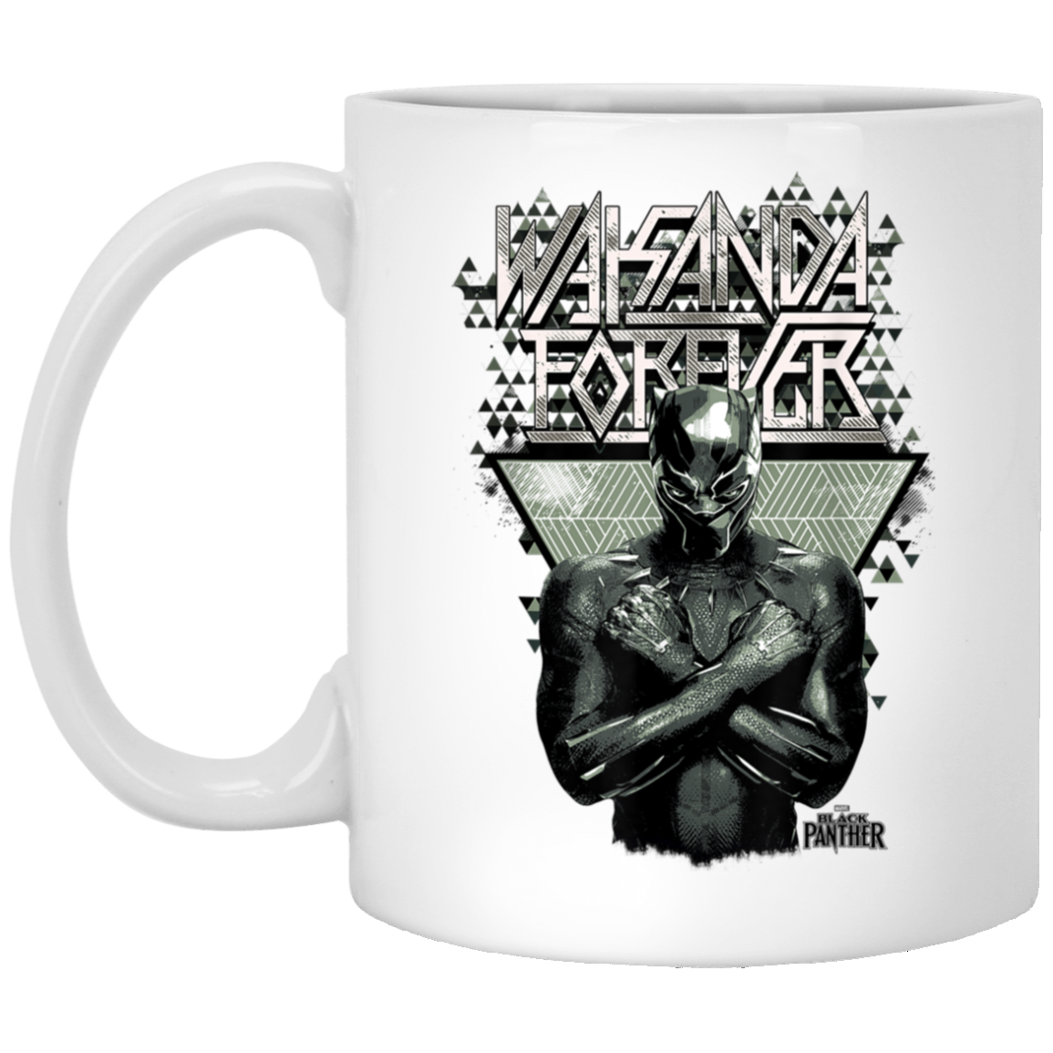 Black Panther Wakanda Forever Prism Patterned White Mug For You And Who You Love!