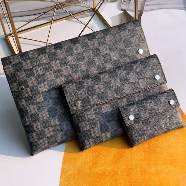 Alpha Triple Pouches In Damier Graphite Canvas N60255 2019 Collection