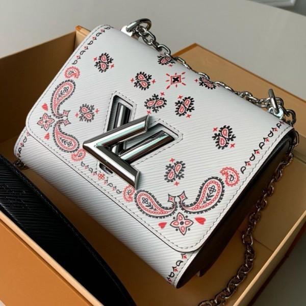 Arabesques Flowers Twist Pm Chain Shoulder Bag In Epi Leather M55234 White 2019 Collection