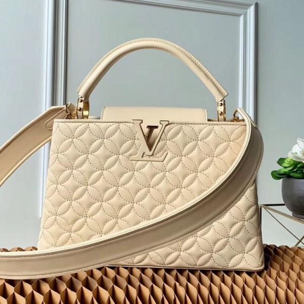 Capucines Pm Monogram Flower Top Handle Bag M55366 Vanille Yellow 2019 Collection