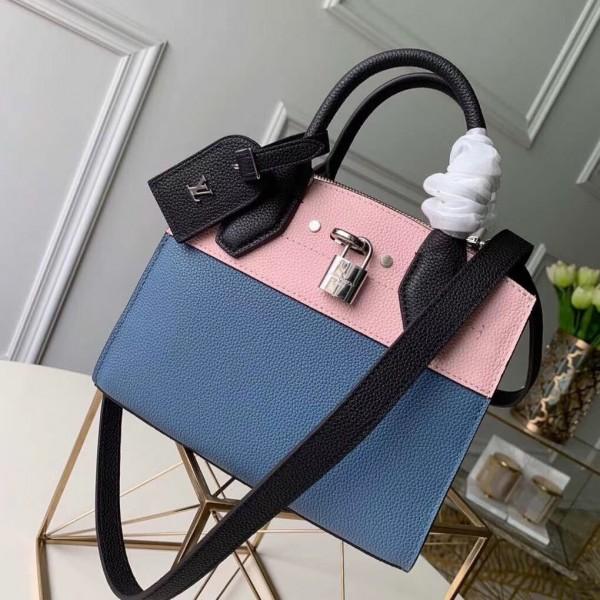 City Steamer Mini Bag In Grainy Calfskin M53804 Blue/pink/black Collection