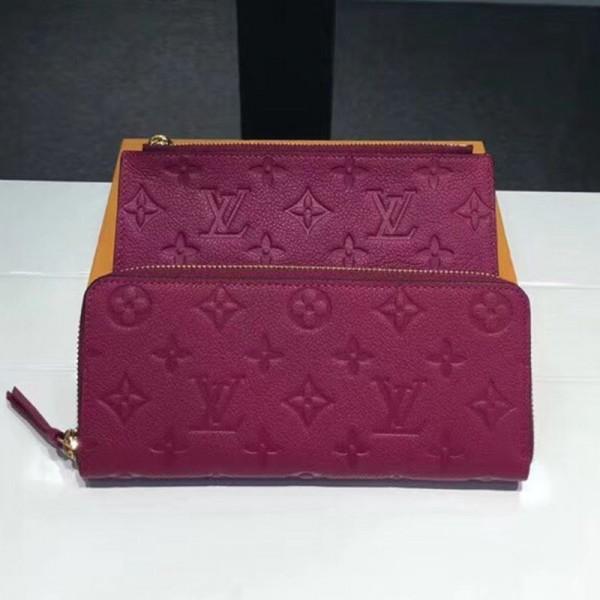 Clémence Monogram Empreinte Leather Long Wallet M62535 Fuchsia  Collection