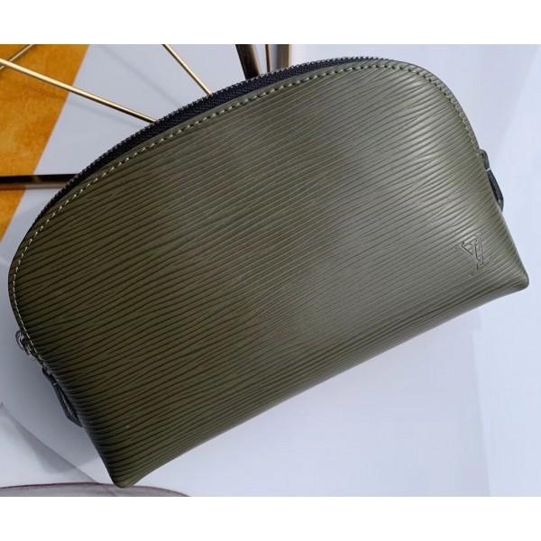 Cosmetic Pouch Pm Bag Epi Leather Army Green