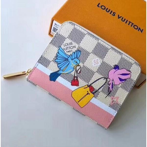 Damier Azur Canvas Birds Zippy Coin Purse N60138 Xmas 2018 Collection