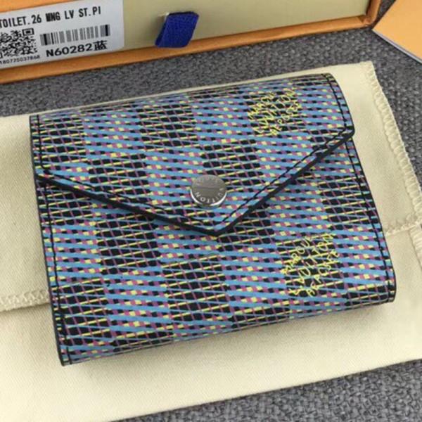 Damier Lv Pop Zoe Flap Wallet N60282 Blue 2019 Collection